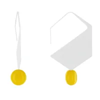 boucles d'oreilles crochet plat métal argenté hexagone et perles céramique - jaune
