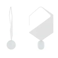 boucles d'oreilles crochet plat métal argenté hexagone et perles céramique - blanc