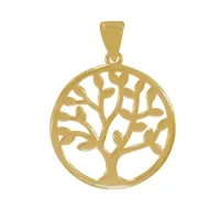 pendentif plaqué or arbre de vie epais
