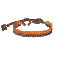 cruciani bracelet homme dentelle prospérité bicolore marron foncé et orange