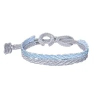 cruciani bracelet homme dentelle prospérité bicolore bleu ciel et gris clair