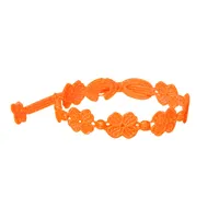 cruciani bracelet dentelle 7 trèfles orange fluo