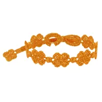 cruciani bracelet dentelle 7 trèfles lurex doré orange