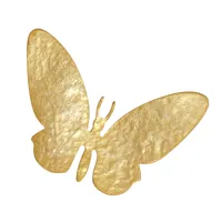 broche laiton doré papillon martelé