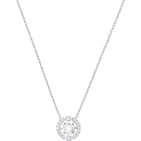 collier et pendentif swarovski bijoux 5286137 - acier cristal argenté femme