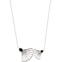 collier et pendentif kosma arielle bns08176-argent - métal argenté & onyx noir femme