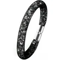 bracelet tube noir strass