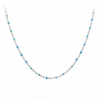 collier femme - b2380-bleu acier argent -  angèle m