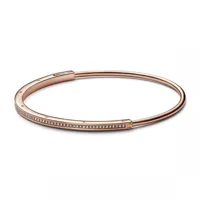 bracelet en métal doré à l'or rose fin 585/1000 pour femme pandora signature