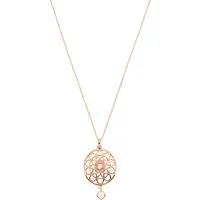 collier et pendentif kosma stella bns08186-srq - métal doré rose & quartz rose femme
