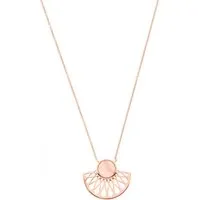 collier et pendentif kosma mia bns08175-srq - métal doré rose & quartz rose femme