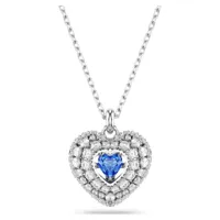 collier femme swarovski hyperbola heart - 5680403 bleu,argent