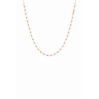 collier naturelle acier doré 1 rang et perles miyuki rouges