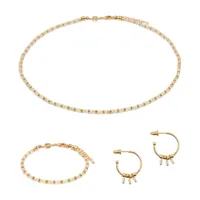 collier, bracelet et boucles d'oreilles karia en pierres citrine