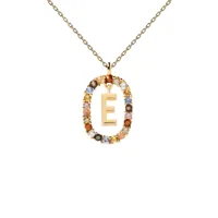 pdpaola collier en argent plaqué or - lettre e - co01-264-u