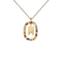 pdpaola collier en argent plaqué or - lettre m - co01-272-u