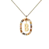 pdpaola collier en argent plaqué or - lettre b - co01-261-u