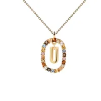 pdpaola collier en argent plaqué or - lettre u - co01-280-u