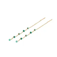 boucles d'oreilles rosefield "emerald dotted theader earrings gold" acier doré  - jeetg-j722
