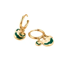 boucles d'oreilles rosefield "emerald wavey coin hoops gold" acier doré  - jeewg-j725