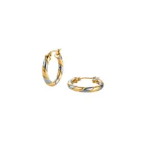 boucles d'oreilles rosefield "duotone swirl hoops gold" acier doré  - jedsg-j711