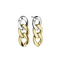 boucles d'oreilles rosefield "duotone chain earrings gold" acier doré  - jedcg-j713