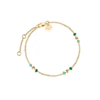 bracelet rosefield "emerald dotted bracelet gold" acier doré  - jbedg-j720
