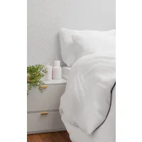 prettylittlething parure de lit double en maille gaufrée blanche, blanc