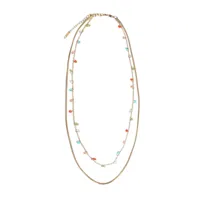 collier multirang avec perles - doré (maat onesize)