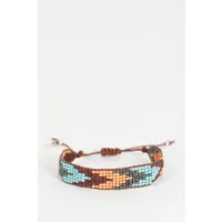 bracelet en perles avec motifà chevrons - multicolore