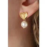 puces d'oreilles i love pearls en plaqué or