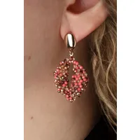 boucles d'oreilles pendantes beads forever en rose