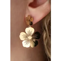 boucles d'oreilles à fleurs découpées en plaqué or