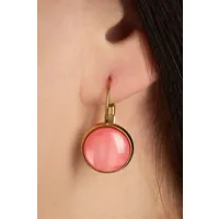 boucles d'oreilles plaquées or dot en rose pêche