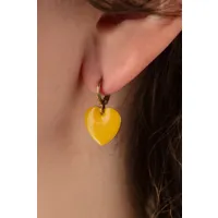 boucles d'oreilles coeur en jaune