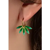 boucles d'oreilles plaquées or gemma en nuances de vert