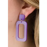 boucles d'oreilles flair square en violet