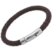 bijoux unisexe unique & co darkbrown leather bracelet a40db/21cm